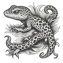 leopard gecko black white tattoo design idea