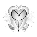 butterfly and heart and surfboard and lightbulb tattoo design idea
