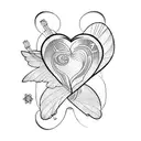 butterfly and heart and surfboard and lightbulb tattoo design idea