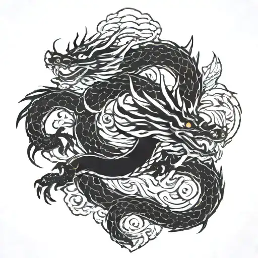 Family crest japanese dragon tattoo design idea