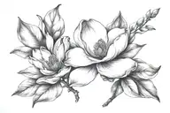 Magnolia tattoo design idea