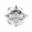 An abstract design representing the elements of water, earth, and air, symbolizing the zodiac signs Pisces, Capricorn, and Gemini tattoo design idea