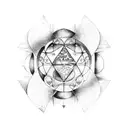 An abstract design representing the elements of water, earth, and air, symbolizing the zodiac signs Pisces, Capricorn, and Gemini tattoo design idea