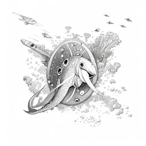 travel and scuba dive tattoo design idea