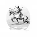 travel, horse and scuba dive tattoo design idea