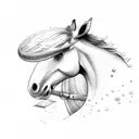 travel, horse and scuba dive tattoo design idea