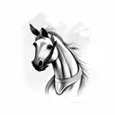 travel, horse and scuba dive tattoo design idea