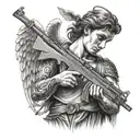 angel with AK 47 gun  tattoo design idea