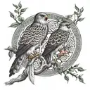 Celtic tree of life branch polish falcon tattoo design idea