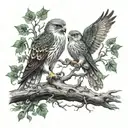 Celtic tree of life branch polish falcon tattoo design idea