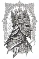 king Baldwin IV jerusalem with mask tattoo design idea