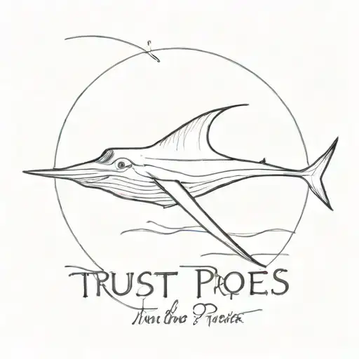 stingray with the phrase that says trust the process tattoo design idea