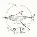 stingray with the phrase that says trust the process tattoo design idea