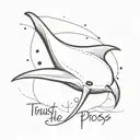stingray with the phrase that says trust the process tattoo design idea