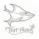 stingray with the phrase that says trust the process tattoo design idea