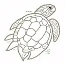 turtle with a phrase that says Trust the process tattoo design idea