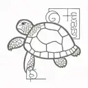 turtle with a phrase that says Trust the process tattoo design idea