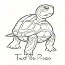 turtle with a phrase that says Trust the process tattoo design idea