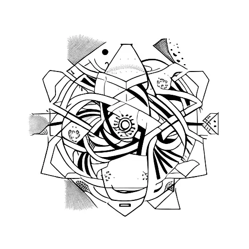 future and present  tattoo design idea