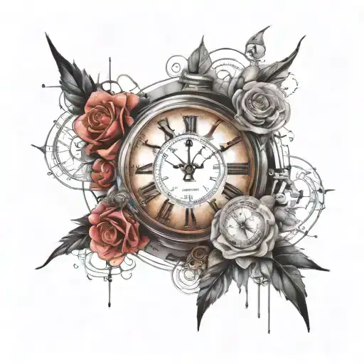 Tattoo on the occasion of the birth of a daughter with her eye, clock and date of birth 07/18/2022 to use for her dad tattoo design idea