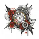 Tattoo on the occasion of the birth of a daughter with her eye, clock and date of birth 07/18/2022 to use for her dad tattoo design idea