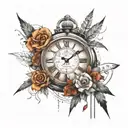 Tattoo on the occasion of the birth of a daughter with her eye, clock and date of birth 07/18/2022 to use for her dad tattoo design idea