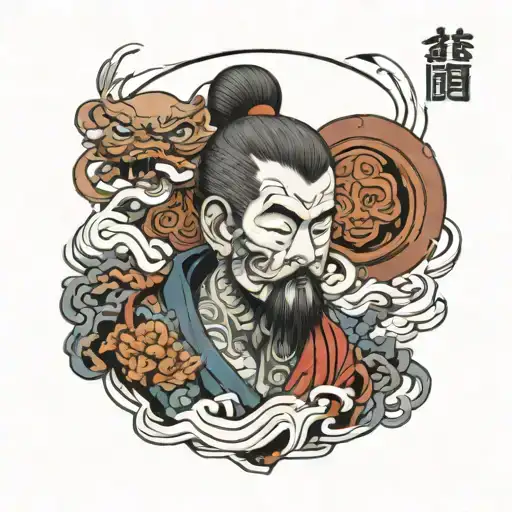 overthinking man tattoo design idea