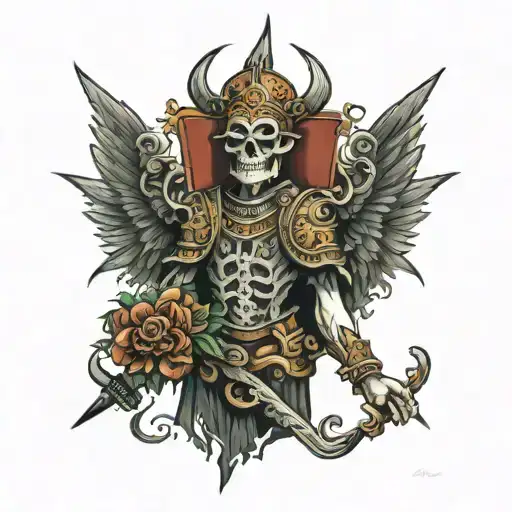 day of the death saint florian tattoo design idea