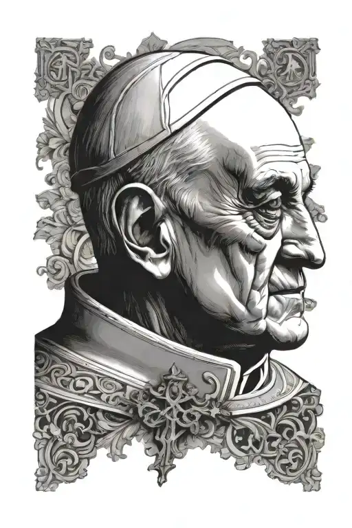vatican pope tattoo design idea
