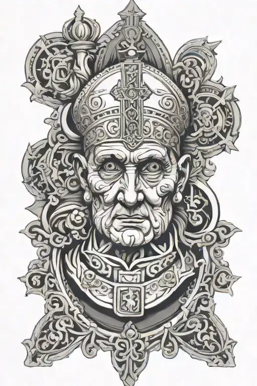 vatican pope evil tattoo design idea