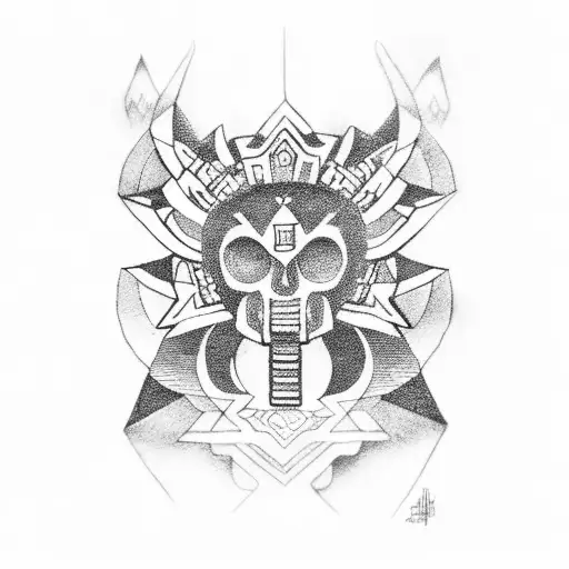 sol azteca y rey mexica tattoo design idea