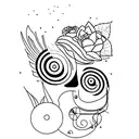 Nome Maya Sofia com detalhes de coração  tattoo design idea