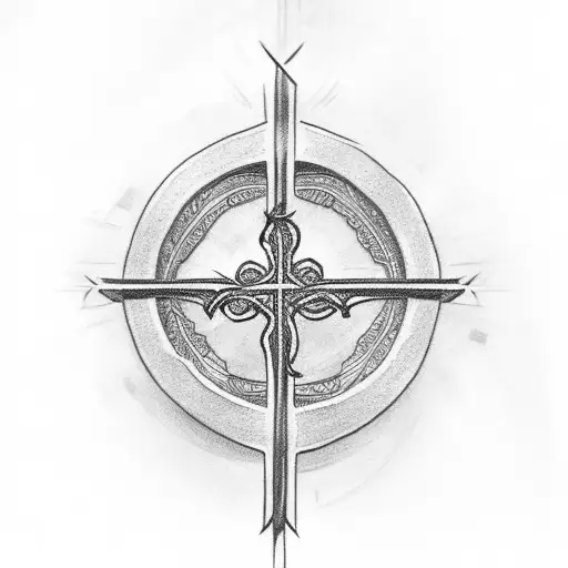 skinny christian cross Transtitioning to an S tattoo design idea