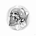 crystal skull tattoo design idea