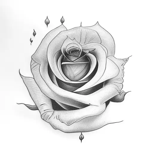 A black-grey tattoo of a rose with the name Lisa written in elegant script beneath it tattoo design idea