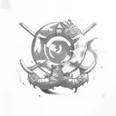 wu tang clan with cannon and leopard tattoo design idea