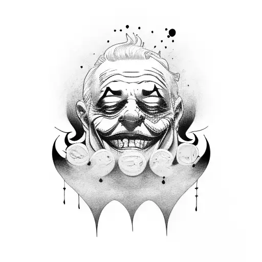 joker happy and sad tattoo design idea