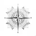 compass heart tattoo design idea