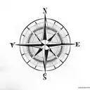 compass heart tattoo design idea