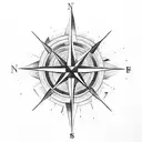 compass heart tattoo design idea