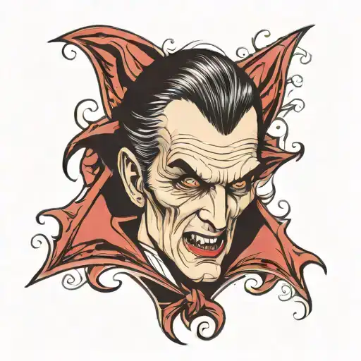 classic dracula tattoo design idea