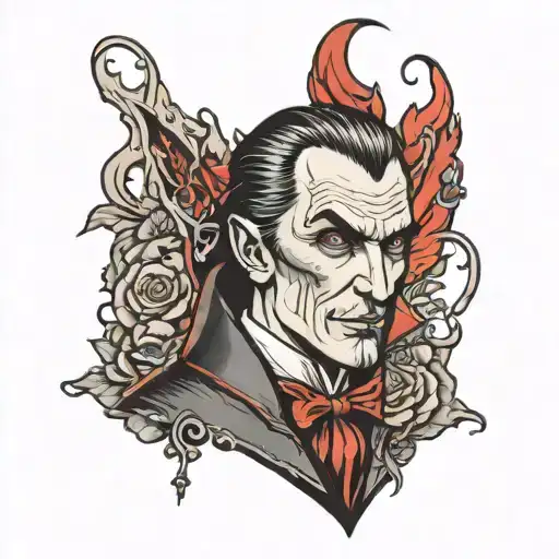 classic dracula tattoo design idea
