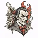 classic dracula tattoo design idea