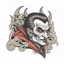 classic dracula tattoo design idea