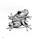 a minimalistic psychedelic frog..looks like they are tripping on acidfrog tattoo design idea