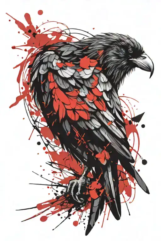 odin ravens tattoo design idea