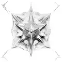 Combining shiny star, an old detailed battleship, waves, a triangle which surronds them tattoo design idea