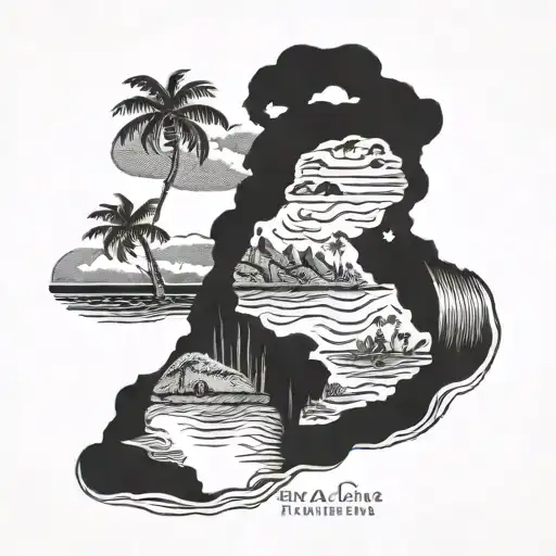 Mexico Beach, Florida state tattoo design idea