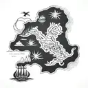 Mexico Beach, Florida state tattoo design idea