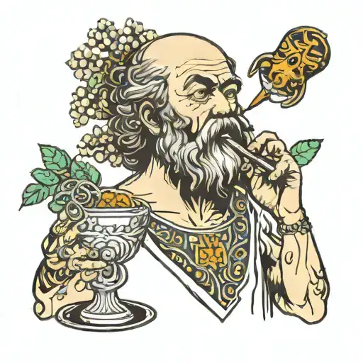 socrates drinking hemlock tattoo design idea